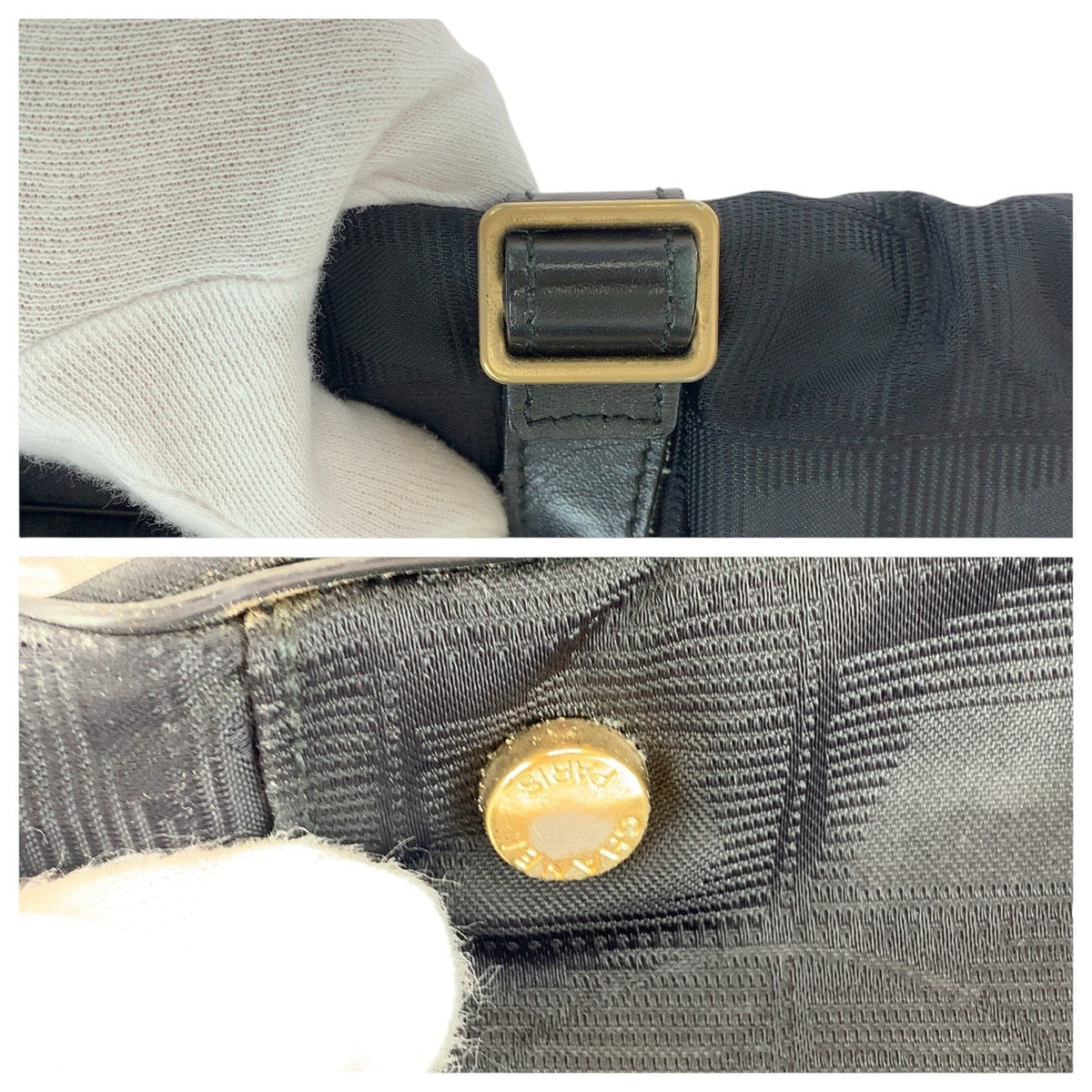 13729
CHANEL シャネル ヴィンテージ ニュートラベルライン トートGM ブラック 黒 ゴールド金具 ナイロン / レザー トートバッグ ショルダーバッグ  レディース