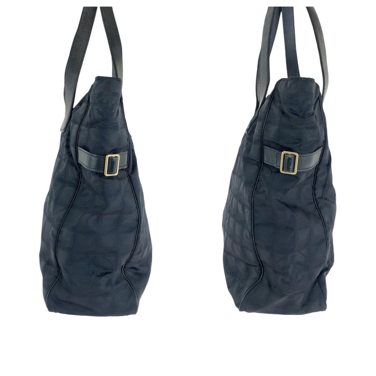 13729
CHANEL シャネル ヴィンテージ ニュートラベルライン トートGM ブラック 黒 ゴールド金具 ナイロン / レザー トートバッグ ショルダーバッグ  レディース