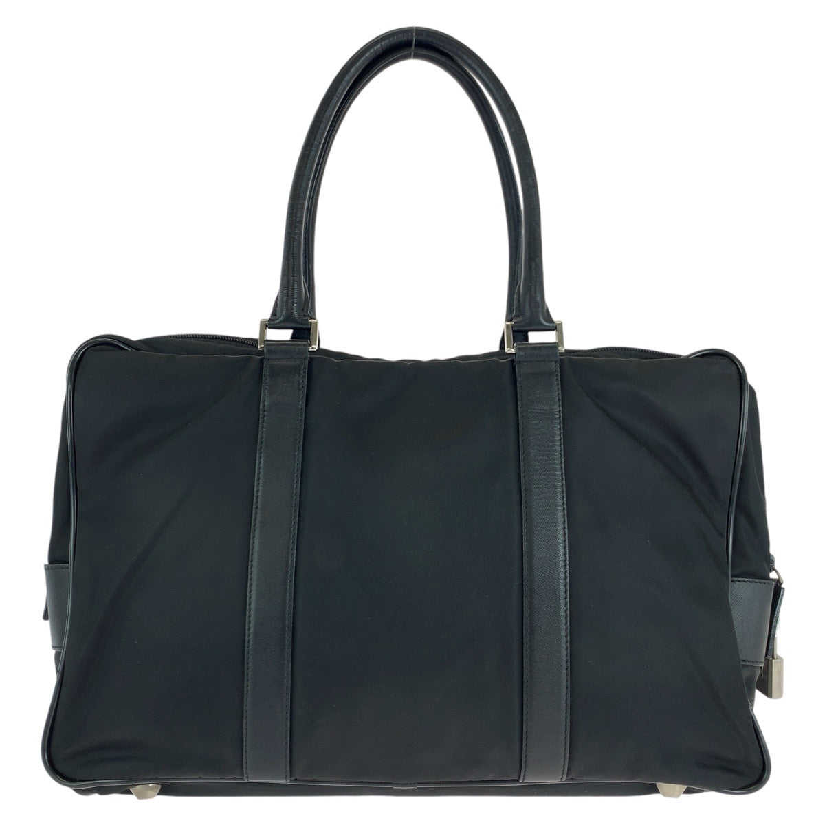 13731
PRADA プラダ テスート 三角ロゴプレート ブラック 黒 シルバー金具 ナイロン / レザー ビジネスバッグ ブリーフケース  メンズ