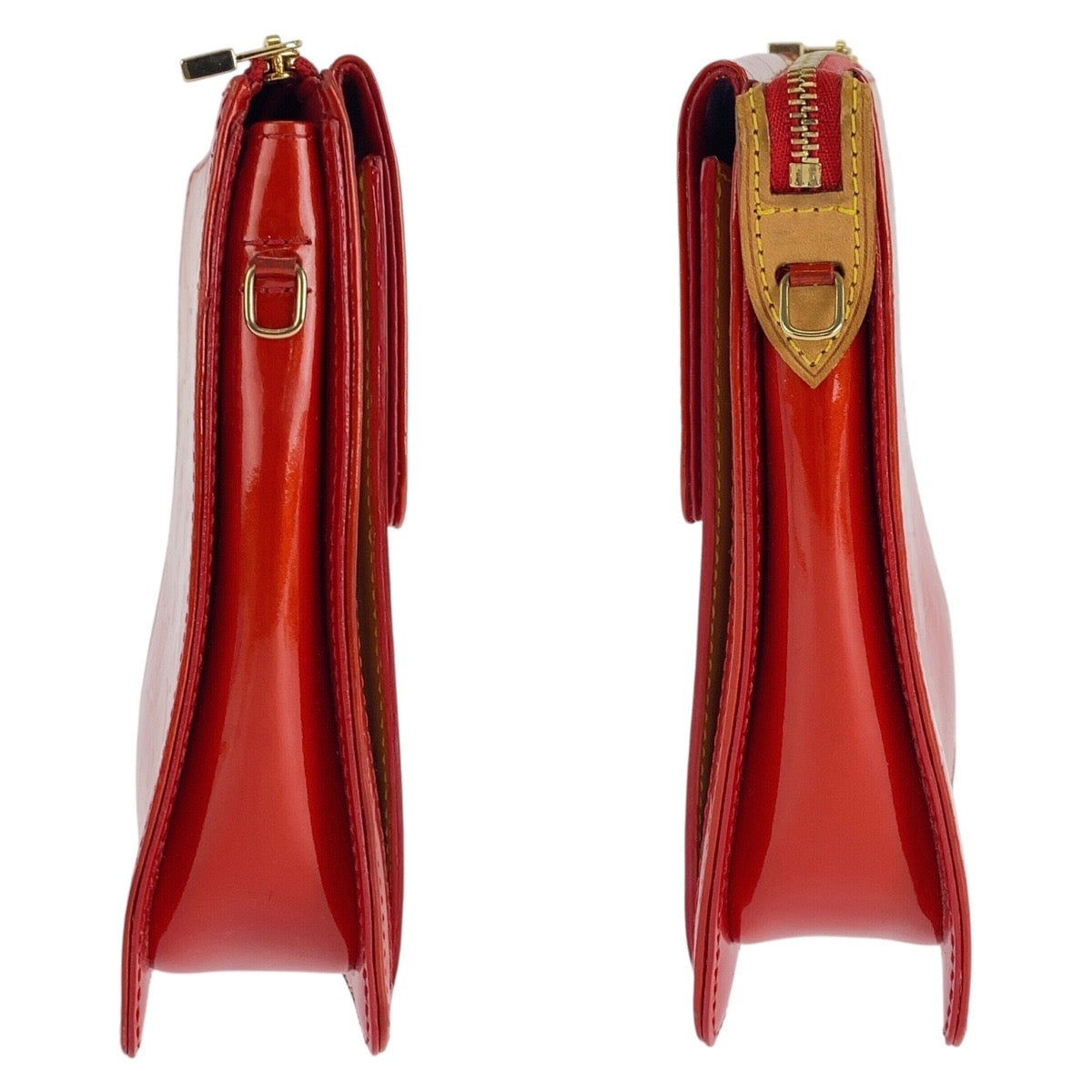 17965
LOUIS VUITTON ルイヴィトン モノグラム ヴェルニ モット ルージュ ゴールド金具 エナメル M91137 ショルダーバッグ レディース ABP29
