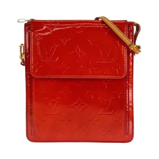 13732
LOUIS VUITTON ルイヴィトン モノグラム ヴェルニ モット ルージュ ゴールド金具 エナメル M91137 ショルダーバッグ  レディース