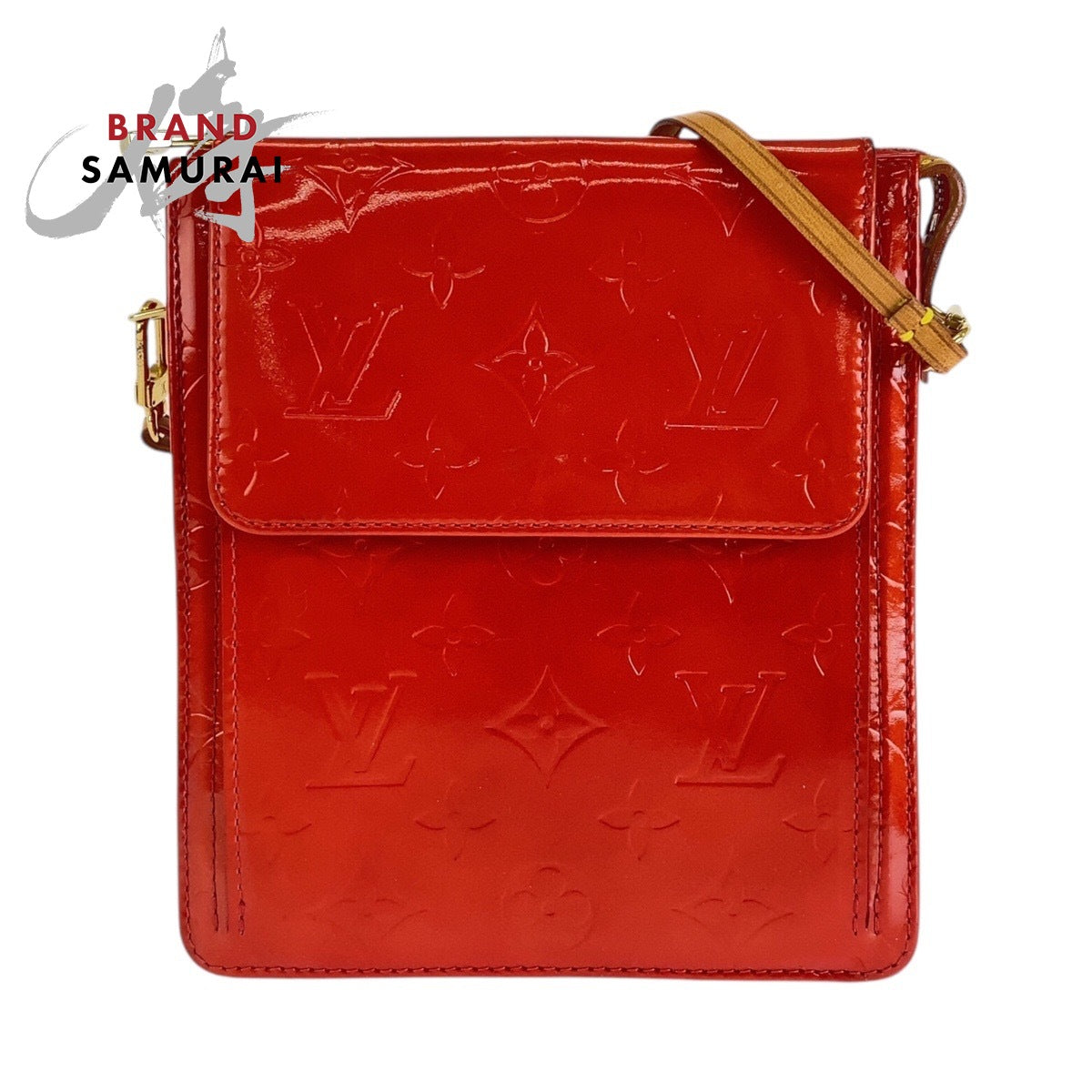 17965
LOUIS VUITTON ルイヴィトン モノグラム ヴェルニ モット ルージュ ゴールド金具 エナメル M91137 ショルダーバッグ レディース ABP29