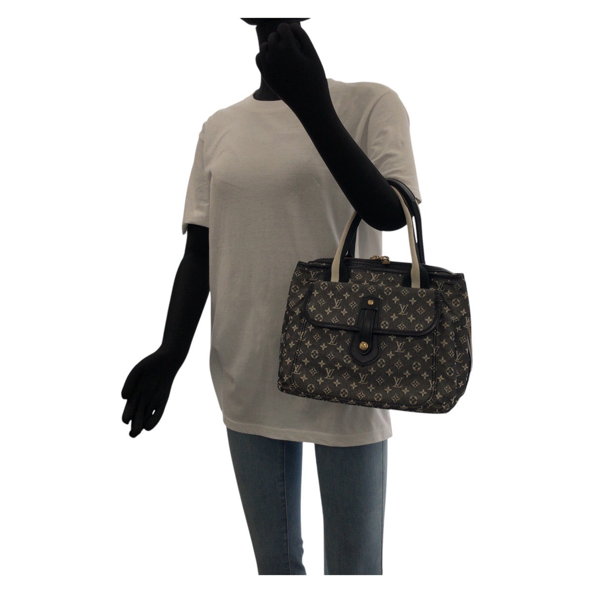 13733
LOUIS VUITTON ルイヴィトン モノグラム ミニ サックマリー ケイト ブラック グレー ゴールド金具 キャンバス / レザー M92508 トートバッグ ハンドバッグ  レディース