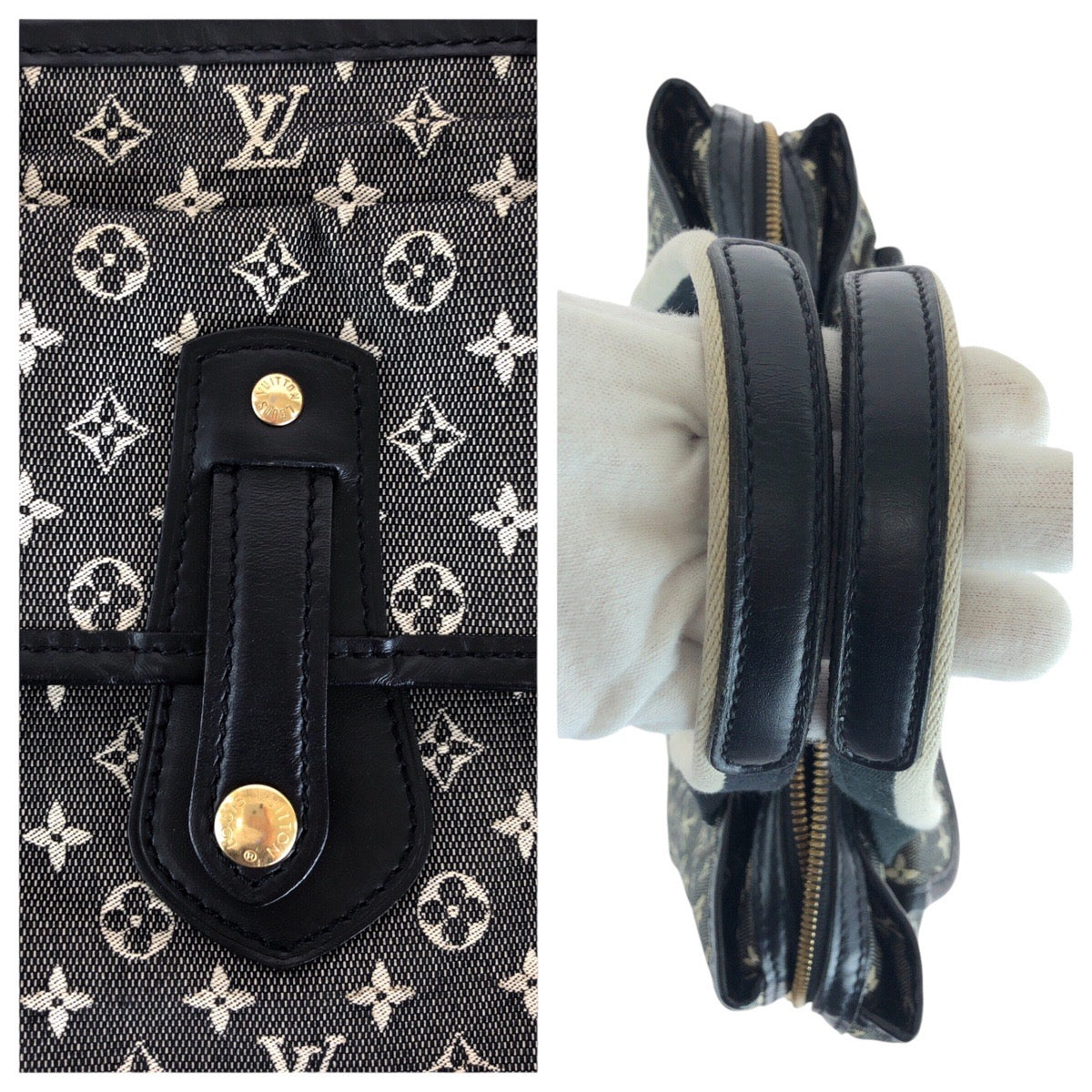 13733
LOUIS VUITTON ルイヴィトン モノグラム ミニ サックマリー ケイト ブラック グレー ゴールド金具 キャンバス / レザー M92508 トートバッグ ハンドバッグ  レディース