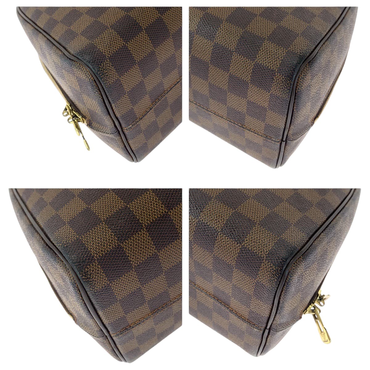 13734
LOUIS VUITTON ルイヴィトン ダミエ エベヌ ノリータ ブラウン ゴールド金具 PVC N41455 ハンドバッグ ボストンバッグ  レディース