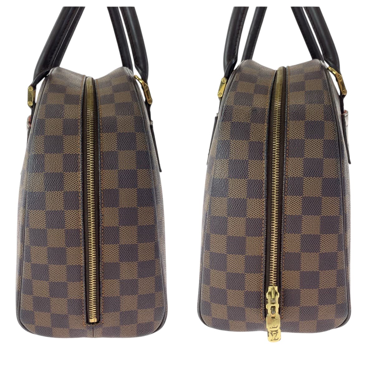 13734
LOUIS VUITTON ルイヴィトン ダミエ エベヌ ノリータ ブラウン ゴールド金具 PVC N41455 ハンドバッグ ボストンバッグ  レディース