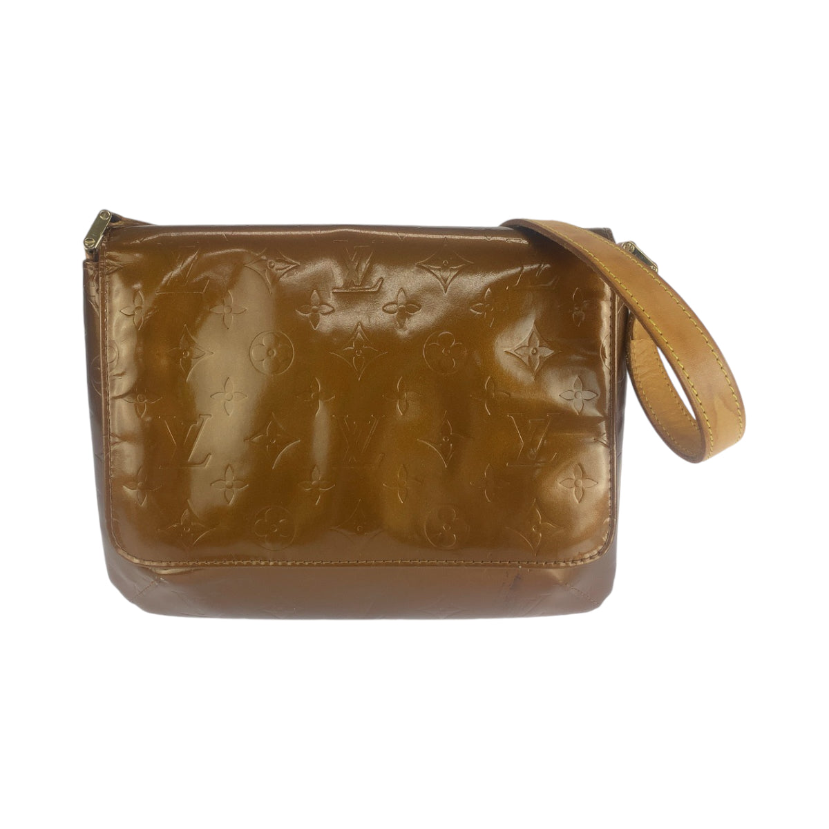 13735
LOUIS VUITTON ルイヴィトン ヴェルニ トンプソンストリート ブロンズ ブラウン ゴールド金具 パテントレザー M91301 ショルダーバッグ 肩掛け  レディース