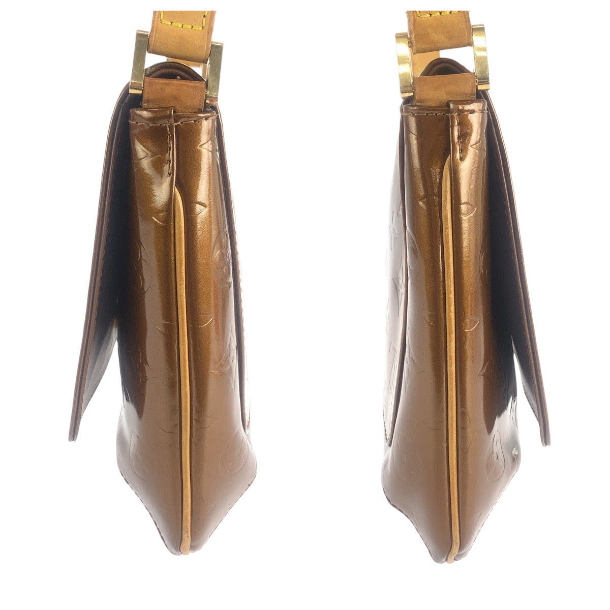 13735
LOUIS VUITTON ルイヴィトン ヴェルニ トンプソンストリート ブロンズ ブラウン ゴールド金具 パテントレザー M91301 ショルダーバッグ 肩掛け  レディース