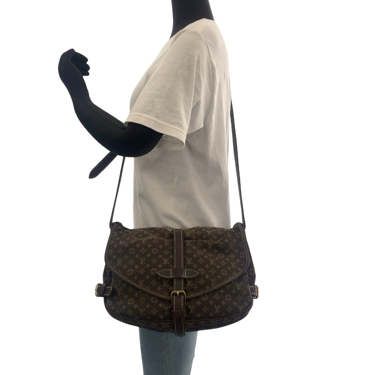 13736
LOUIS VUITTON ルイヴィトン モノグラム ミニラン ソミュール30 ブラウン ゴールド金具 キャンバス M95227 ショルダーバッグ 斜め掛け  レディース