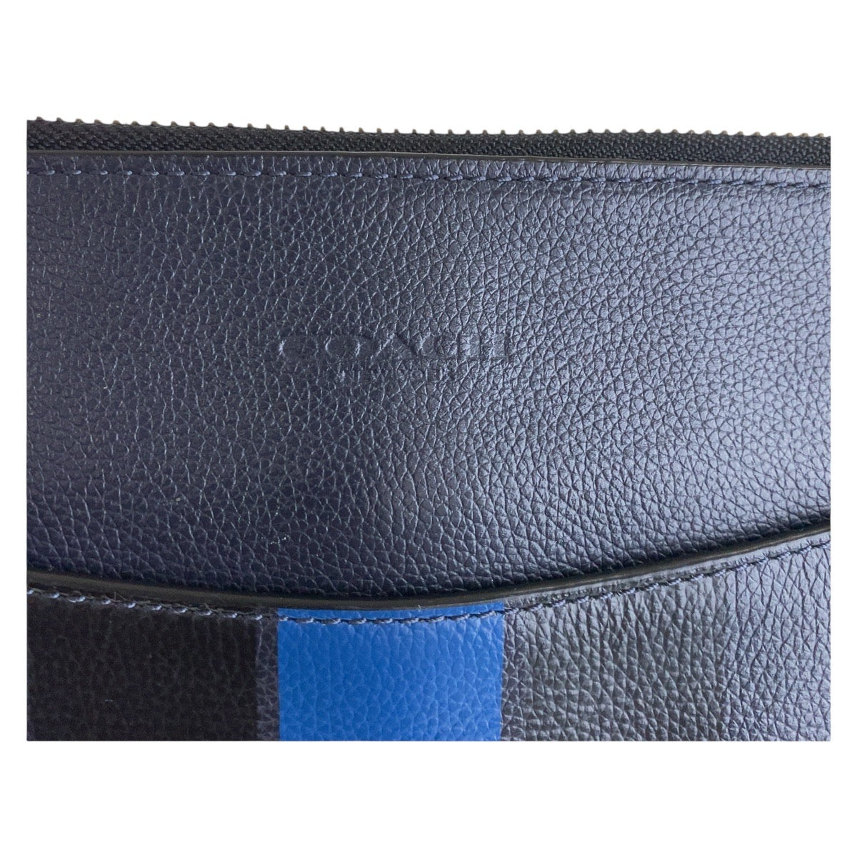 13737
COACH コーチ ネイビー シルバー金具 レザー クラッチバッグ  メンズ AB5