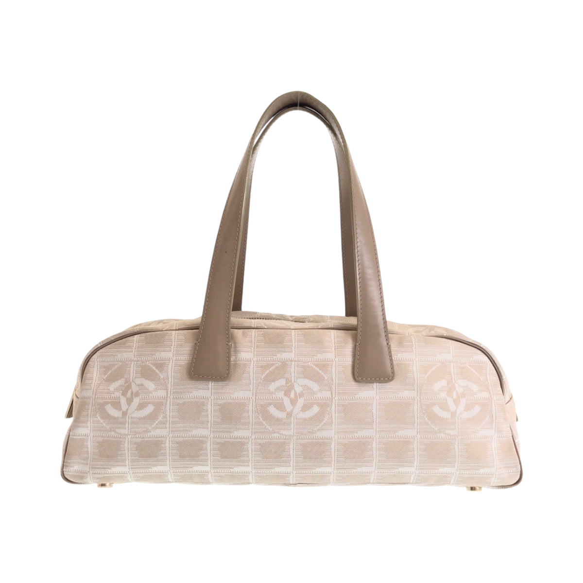 CHANEL シャネル ヴィンテージ ニュートラベルライン ピンク ピンクベージュ ゴールド金具 キャンバス ハンドバッグ ショルダーバッグ  レディース