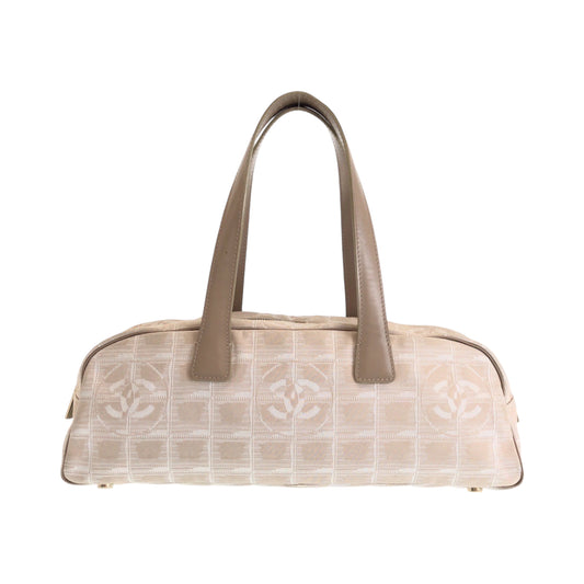 CHANEL シャネル ヴィンテージ ニュートラベルライン ピンク ピンクベージュ ゴールド金具 キャンバス ハンドバッグ ショルダーバッグ  レディース