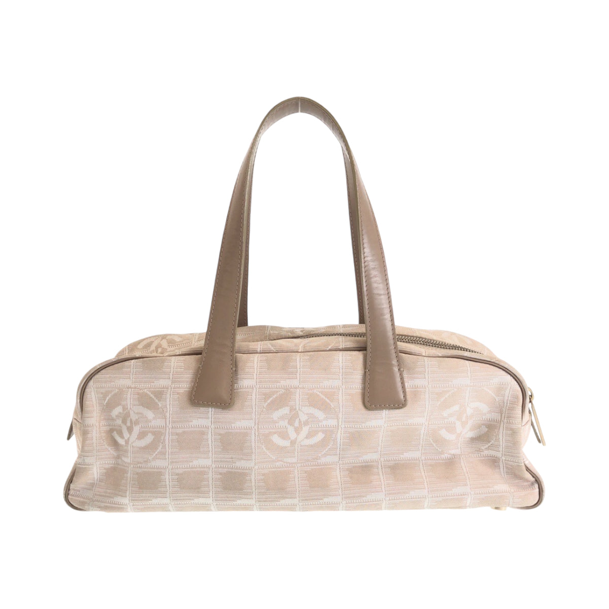 CHANEL シャネル ヴィンテージ ニュートラベルライン ピンク ピンクベージュ ゴールド金具 キャンバス ハンドバッグ ショルダーバッグ  レディース