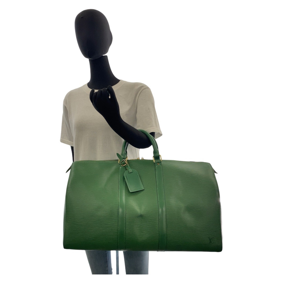 13740
LOUIS VUITTON ルイヴィトン エピ キーポル50 グリーン ゴールド金具 エピレザー M42964 ボストンバッグ ハンドバッグ 男女兼用  レディース
