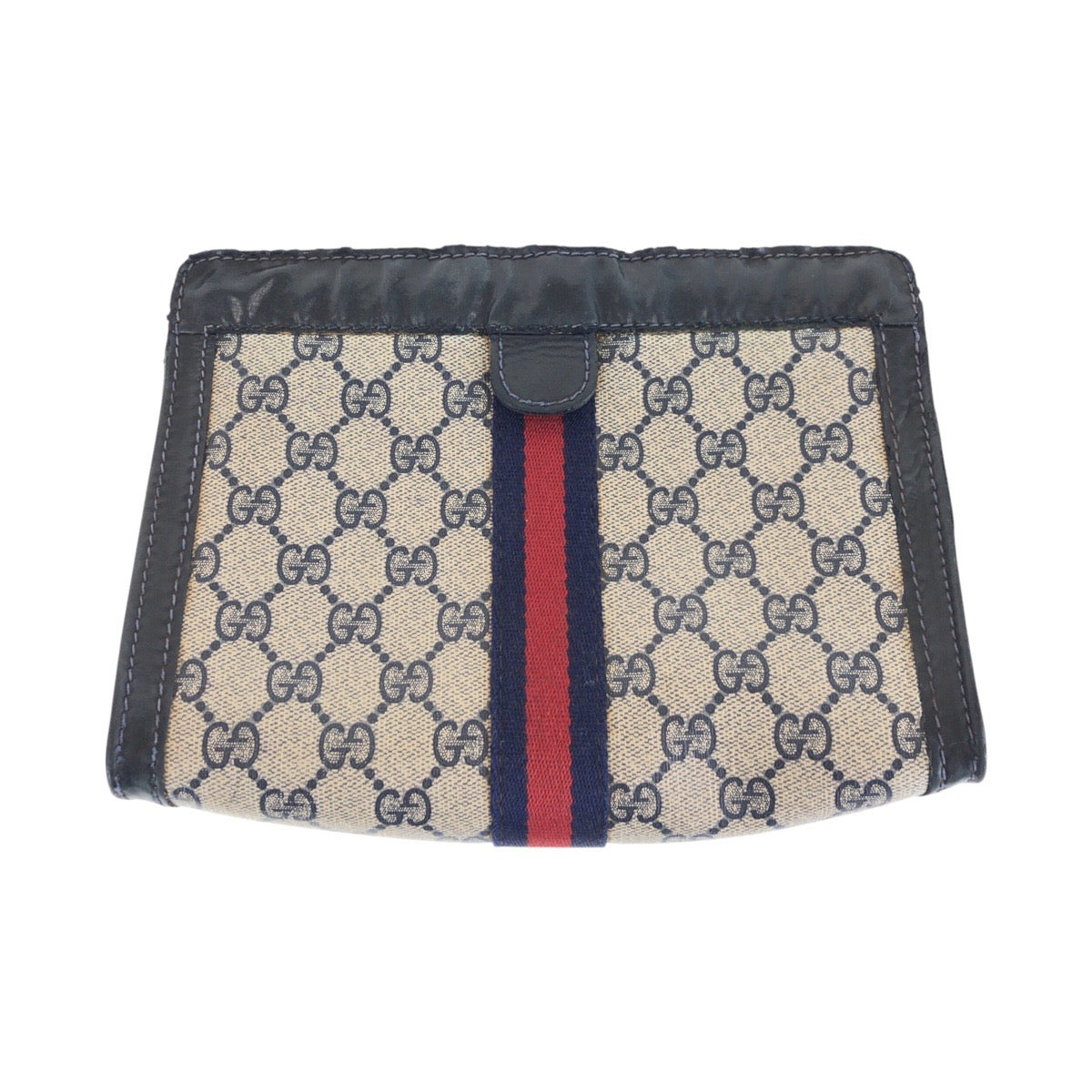 14182
GUCCI グッチ オールドグッチ シェリーライン ネイビー グレー GGキャンバス / レザー クラッチバッグ セカンドバッグ 男女兼用  レディース