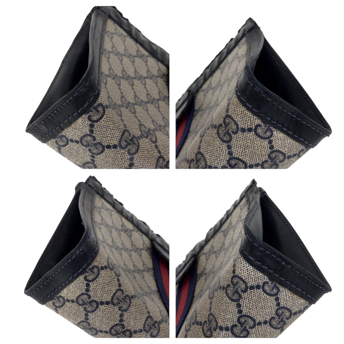 14182
GUCCI グッチ オールドグッチ シェリーライン ネイビー グレー GGキャンバス / レザー クラッチバッグ セカンドバッグ 男女兼用  レディース