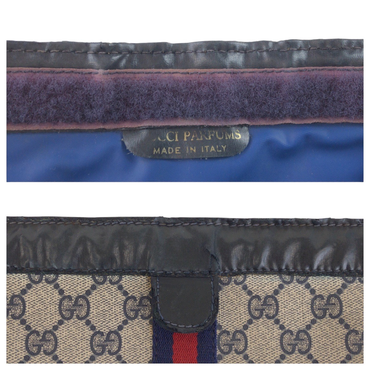 14182
GUCCI グッチ オールドグッチ シェリーライン ネイビー グレー GGキャンバス / レザー クラッチバッグ セカンドバッグ 男女兼用  レディース