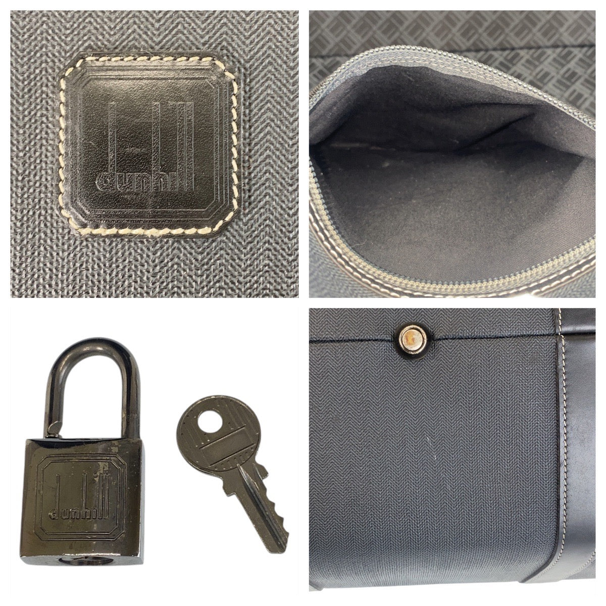 14184
Dunhill ダンヒル ブラック PVC / レザー ボストンバッグ  メンズ