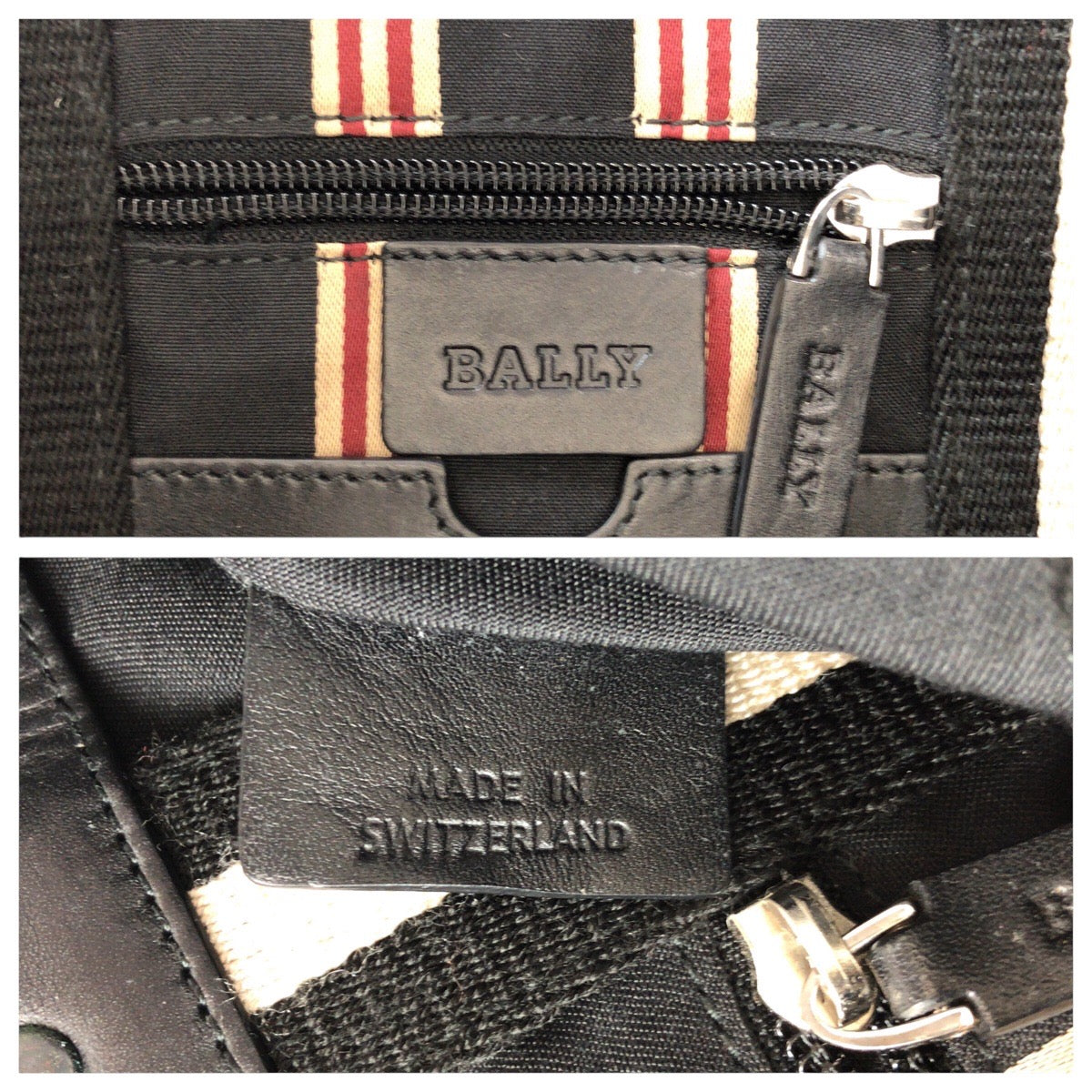 14185
BALLY バリー ブラック 黒 シルバー金具 レザー / キャンバス トートバッグ ショルダーバッグ 2way  メンズ