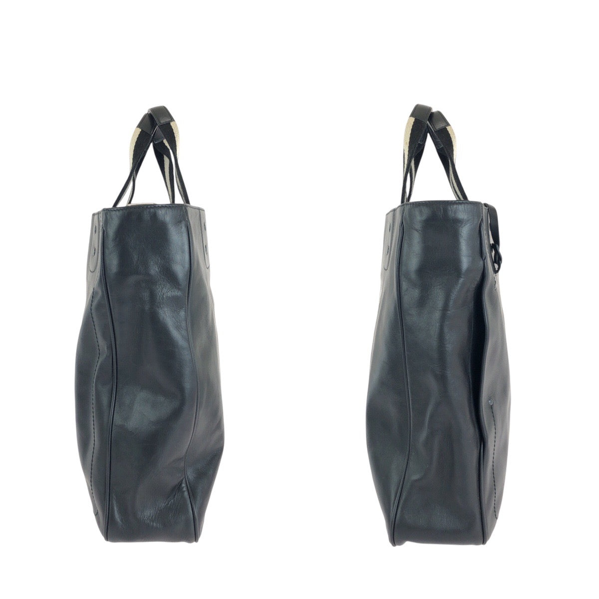 14185
BALLY バリー ブラック 黒 シルバー金具 レザー / キャンバス トートバッグ ショルダーバッグ 2way  メンズ