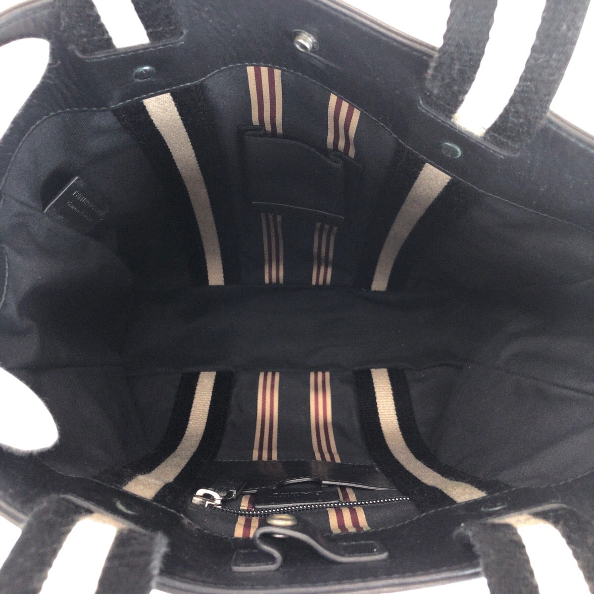14185
BALLY バリー ブラック 黒 シルバー金具 レザー / キャンバス トートバッグ ショルダーバッグ 2way  メンズ