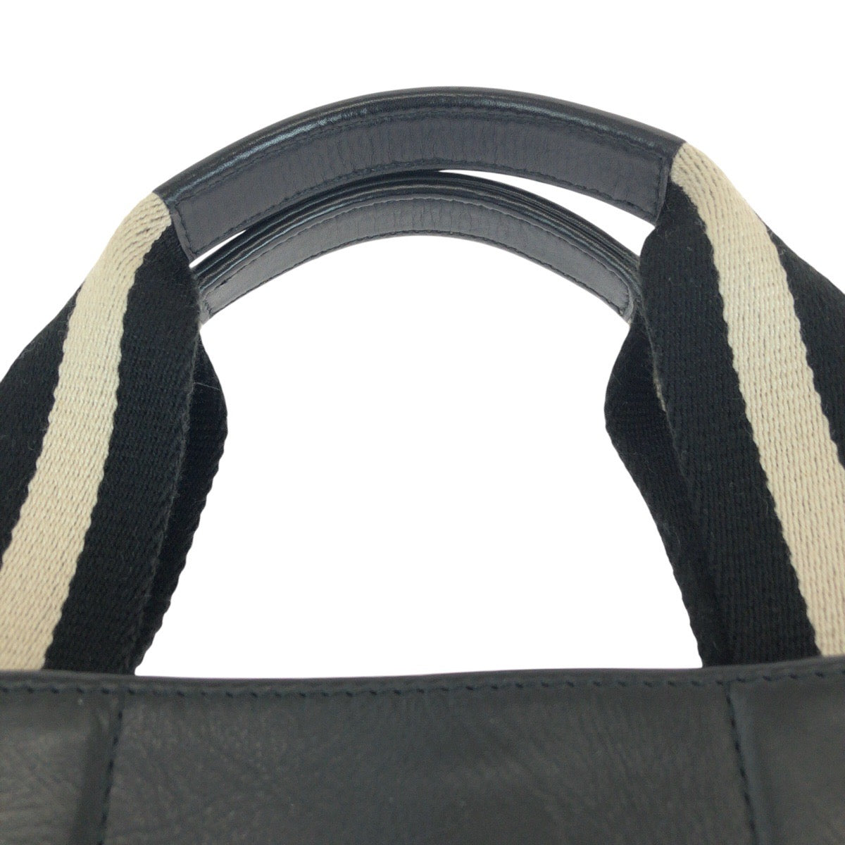 14185
BALLY バリー ブラック 黒 シルバー金具 レザー / キャンバス トートバッグ ショルダーバッグ 2way  メンズ