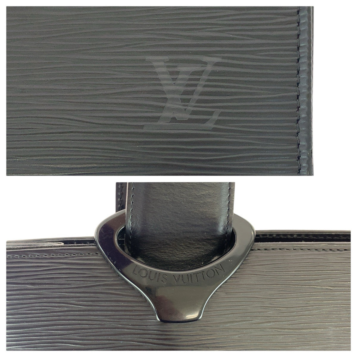14187
LOUIS VUITTON ルイヴィトン エピ ジェモ ブラック 黒 シルバー金具 レザー M52452 トートバッグ ショルダーバッグ  メンズ