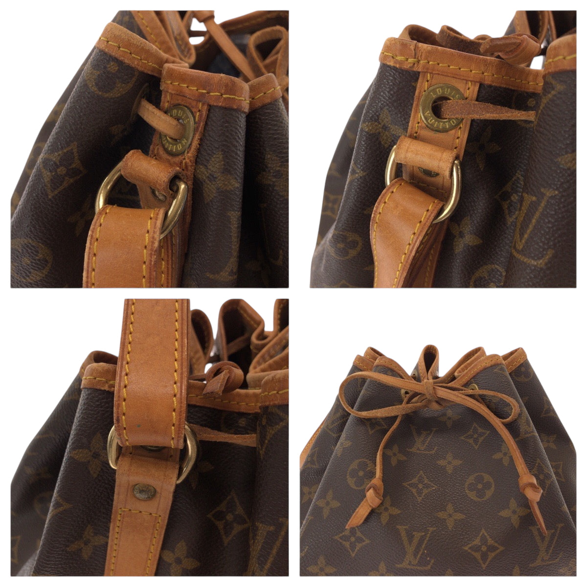 14188
LOUIS VUITTON ルイヴィトン モノグラム ノエ ブラウン ゴールド金具 PVC M42224 巾着 ショルダーバッグ 肩掛け  レディース