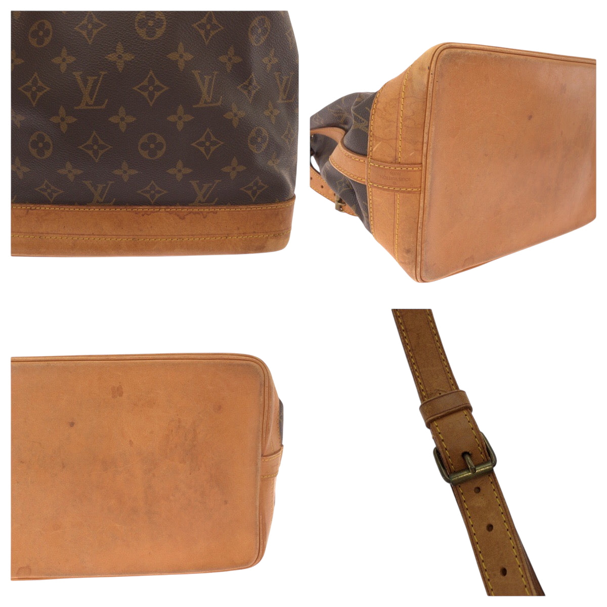 14188
LOUIS VUITTON ルイヴィトン モノグラム ノエ ブラウン ゴールド金具 PVC M42224 巾着 ショルダーバッグ 肩掛け  レディース
