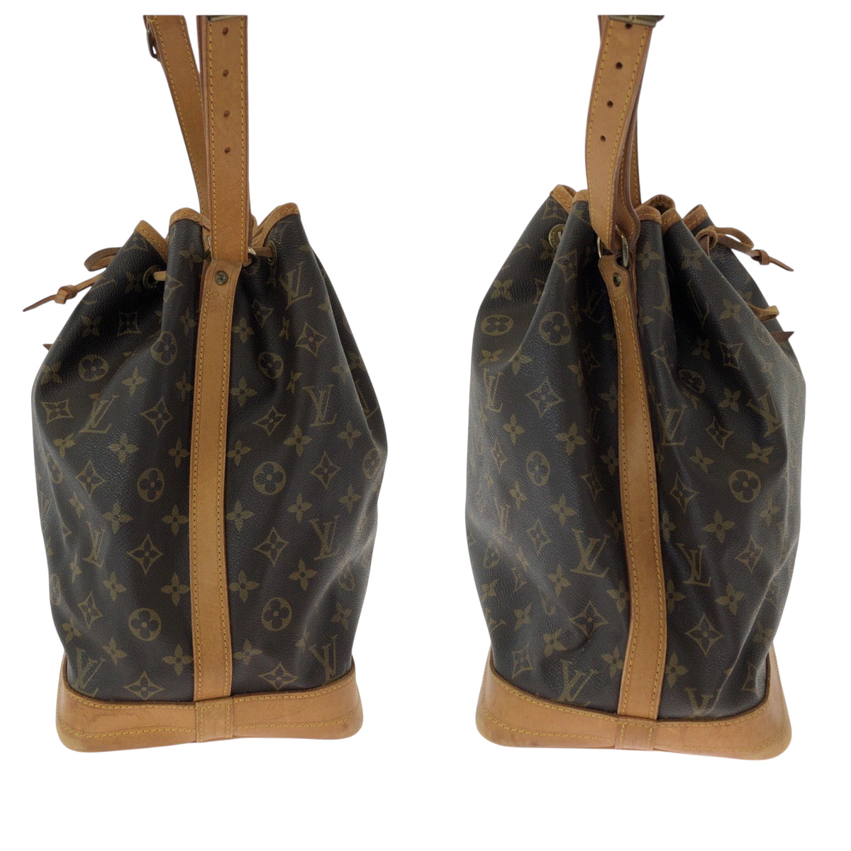 14188
LOUIS VUITTON ルイヴィトン モノグラム ノエ ブラウン ゴールド金具 PVC M42224 巾着 ショルダーバッグ 肩掛け  レディース