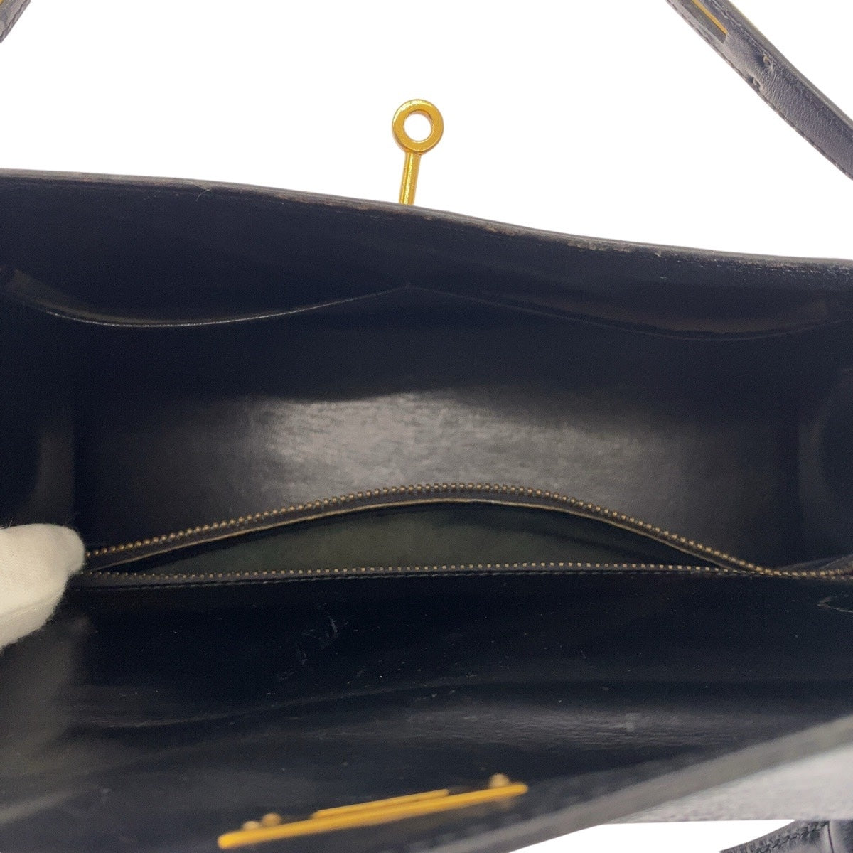 13751
HERMES エルメス ヴィンテージ ケリー32 外縫い ブラック 黒 ゴールド金具 ボックスカーフ ハンドバッグ ショルダーバッグ 2way O刻印  レディース