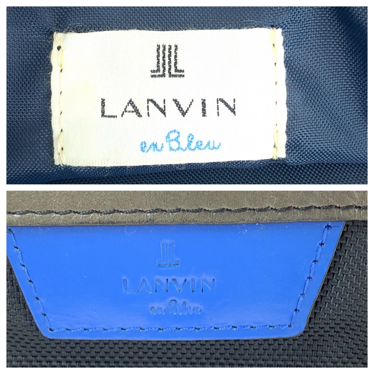 13753
LANVIN en Bleu ランバンオンブルー ブラック 黒 ブルー シルバー金具 キャンバス 567701 ビジネスバッグ リュックサック 2way  メンズ