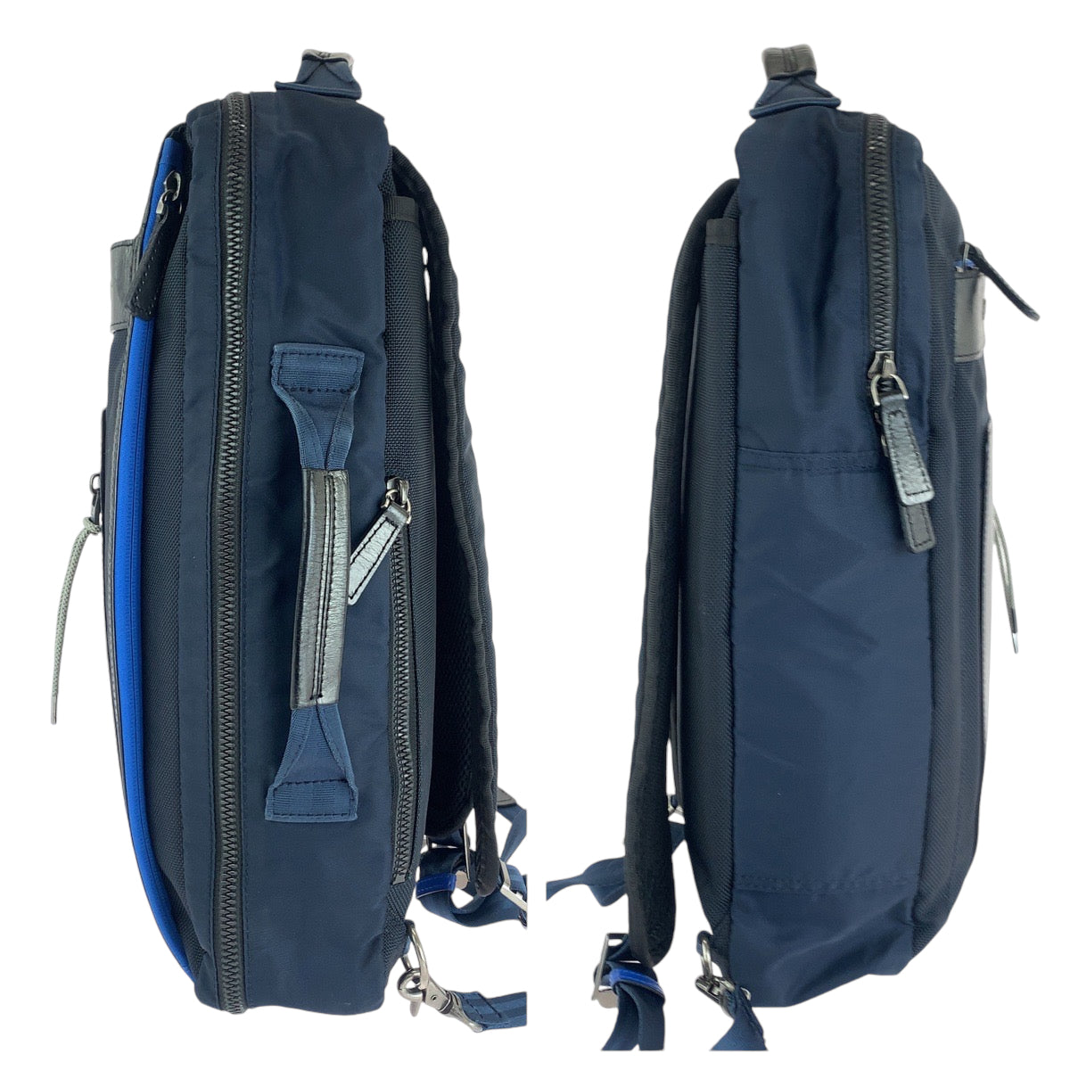 13753
LANVIN en Bleu ランバンオンブルー ブラック 黒 ブルー シルバー金具 キャンバス 567701 ビジネスバッグ リュックサック 2way  メンズ