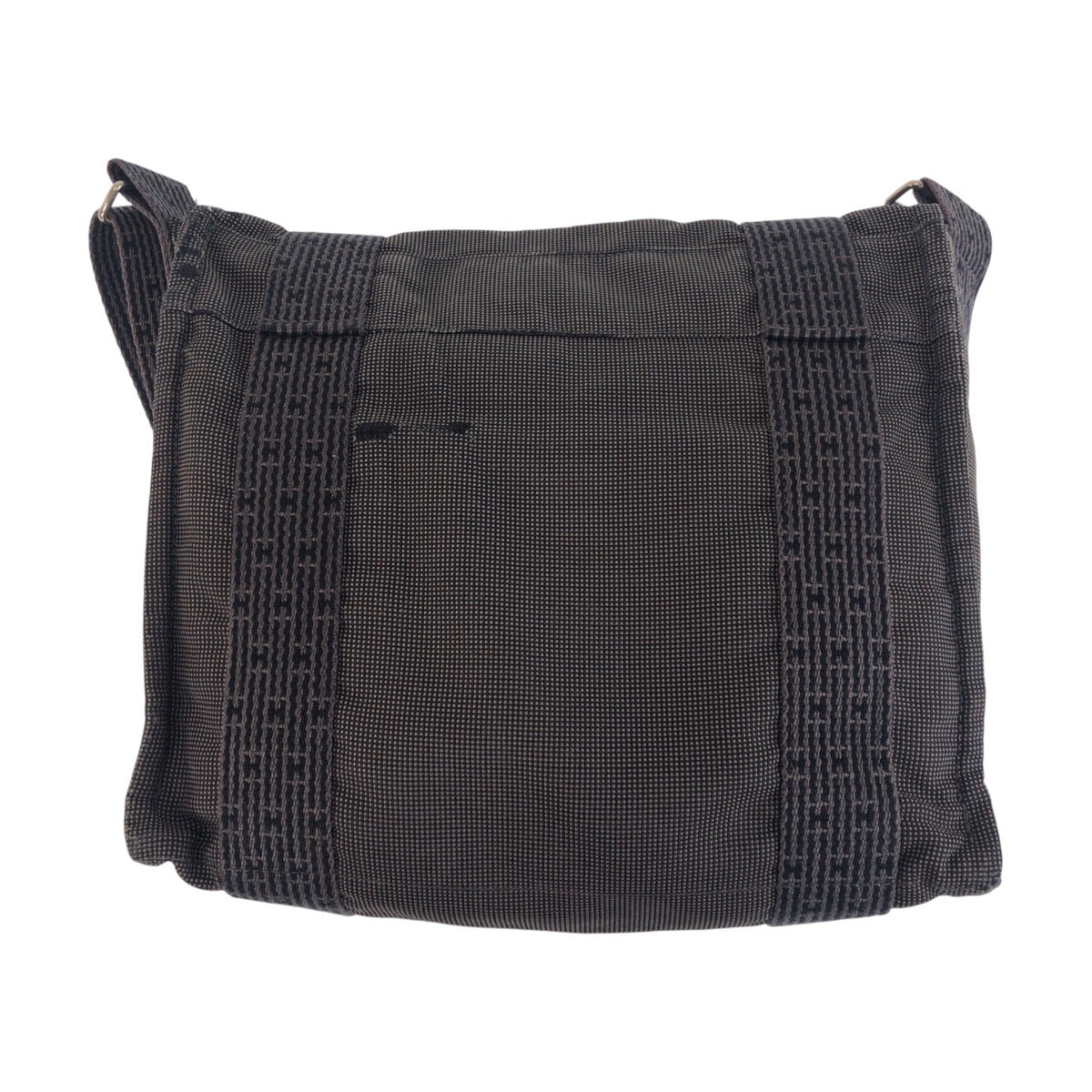 13757
HERMES エルメス エールライン バサスPM グレー シルバー金具 キャンバス 斜め掛け ショルダーバッグ メッセンジャーバッグ  レディース