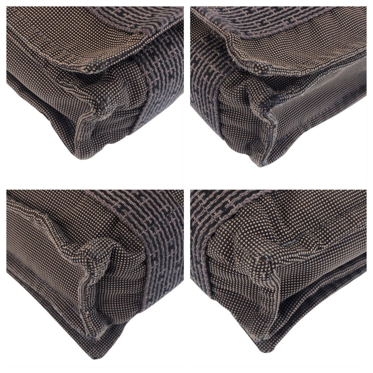 13757
HERMES エルメス エールライン バサスPM グレー シルバー金具 キャンバス 斜め掛け ショルダーバッグ メッセンジャーバッグ  レディース