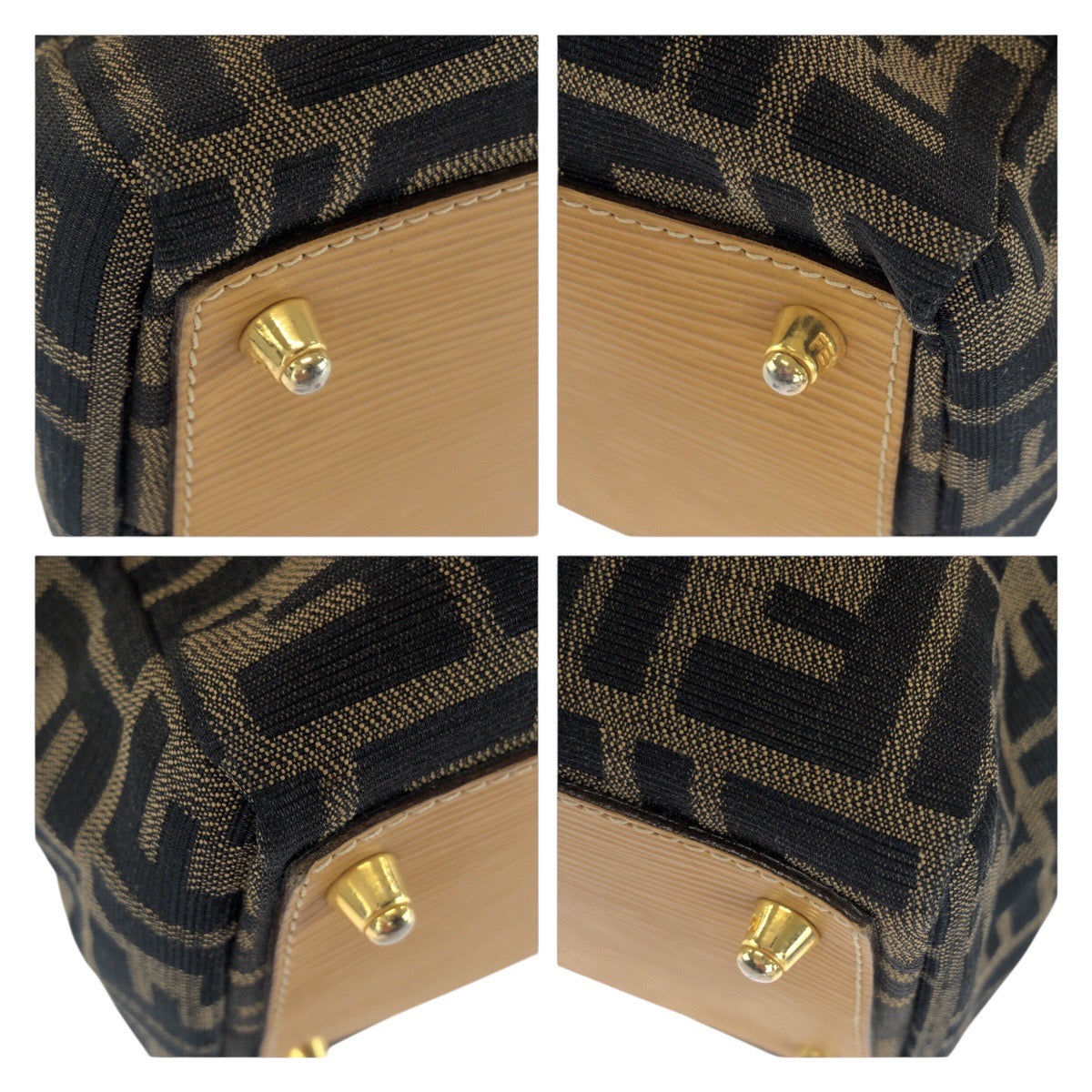 FENDI フェンディ ヴィンテージ ズッカ柄 ブラウン ゴールド金具 キャンバス トートバッグ ボストンバッグ ショルダーバッグ 2WAY  レディース