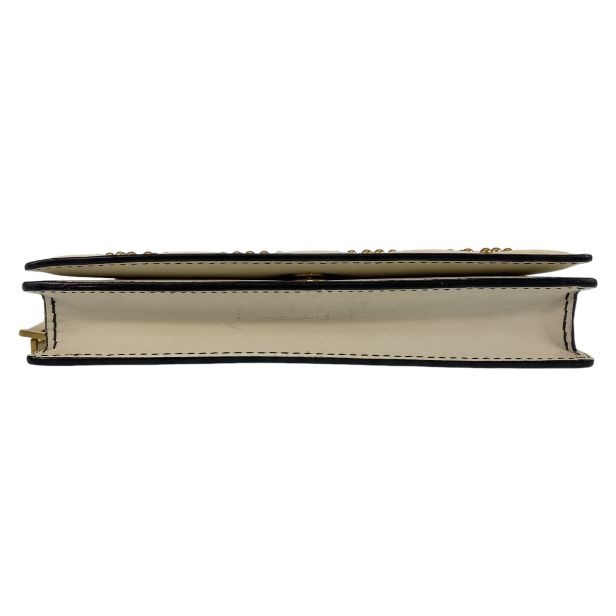 13759
Dior ディオール カナージュ スタッズ ホワイト ゴールド金具 レザー 斜め掛け ショルダーバッグ チェーンウォレット  レディース