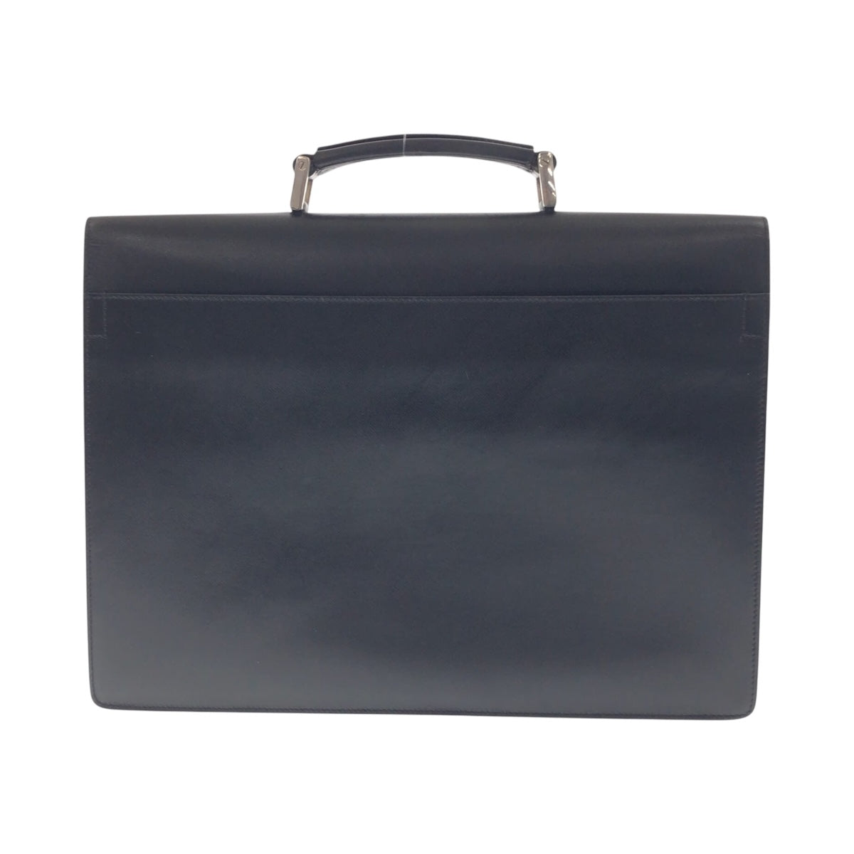 14191
PRADA プラダ サフィアーノ ブラック 黒 シルバー金具 レザー ビジネスバッグ ブリーフケース  メンズ ABP30
