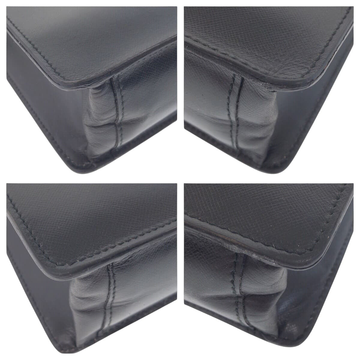 14191
PRADA プラダ サフィアーノ ブラック 黒 シルバー金具 レザー ビジネスバッグ ブリーフケース  メンズ ABP30