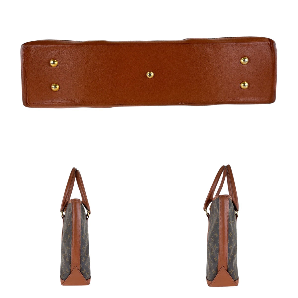 13764
LOUIS VUITTON ルイヴィトン モノグラム ウィークエンド GM ブラウン ゴールド金具 PVC / レザー M42420 トートバッグ ショルダーバッグ 男女兼用  レディース