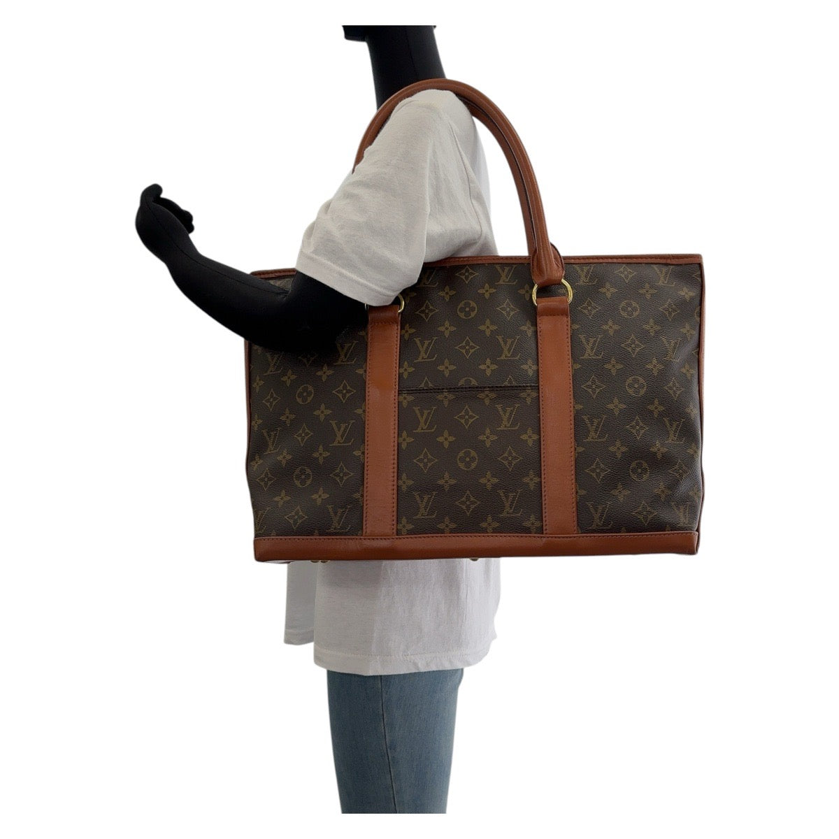 13764
LOUIS VUITTON ルイヴィトン モノグラム ウィークエンド GM ブラウン ゴールド金具 PVC / レザー M42420 トートバッグ ショルダーバッグ 男女兼用  レディース