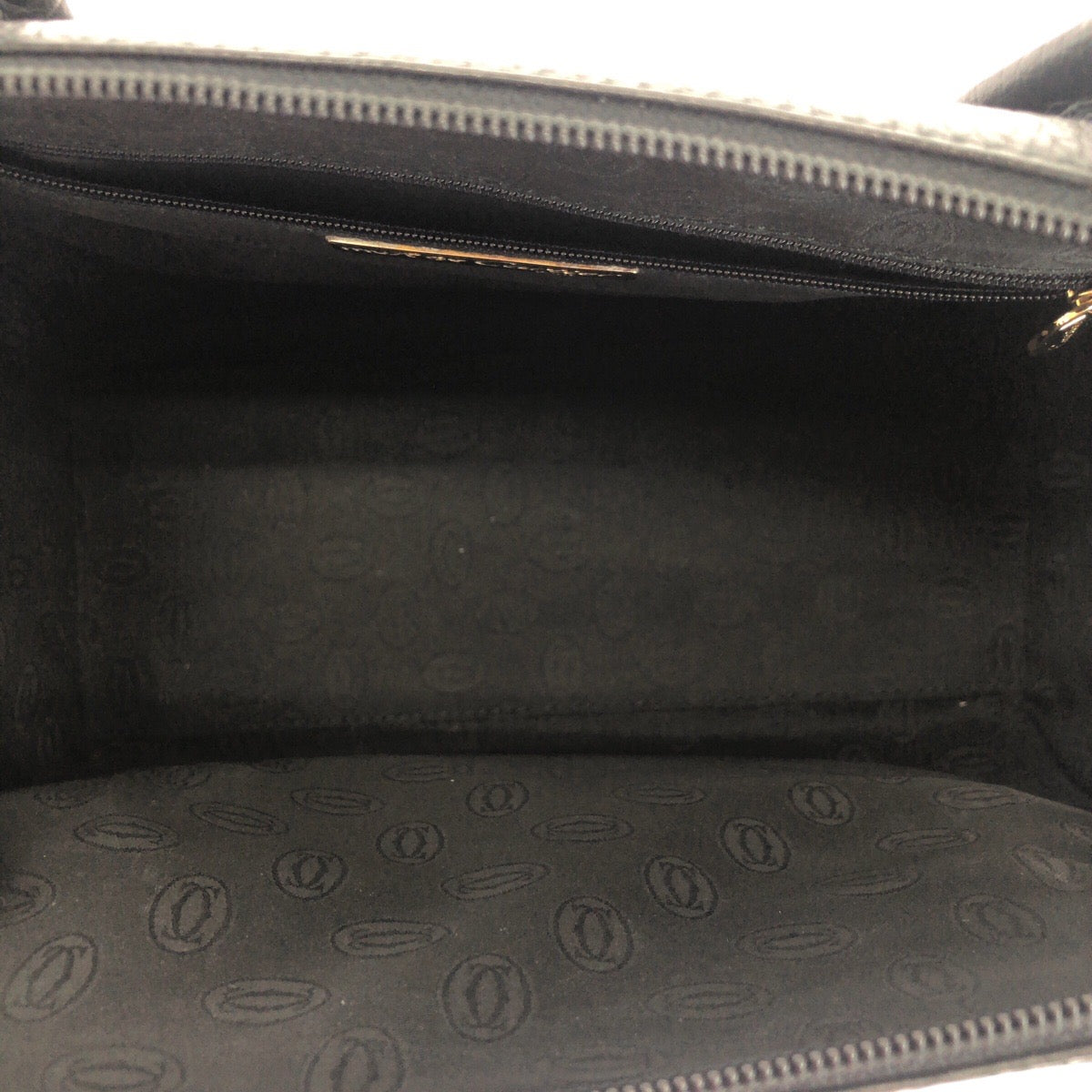 14193
CARTIER カルティエ マストライン ブラック 黒 ゴールド金具 レザー トートバッグ ハンドバッグ  レディース