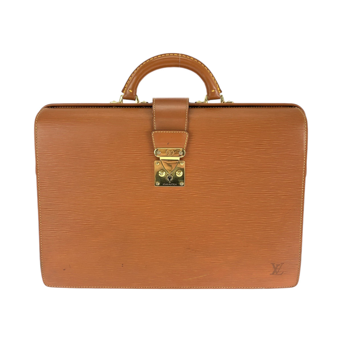 13768
LOUIS VUITTON ルイヴィトン エピ セルビエット フェルモワール ブラウン ゴールド金具 エピレザー M54358 ビジネスバッグ ハンドバッグ  メンズ