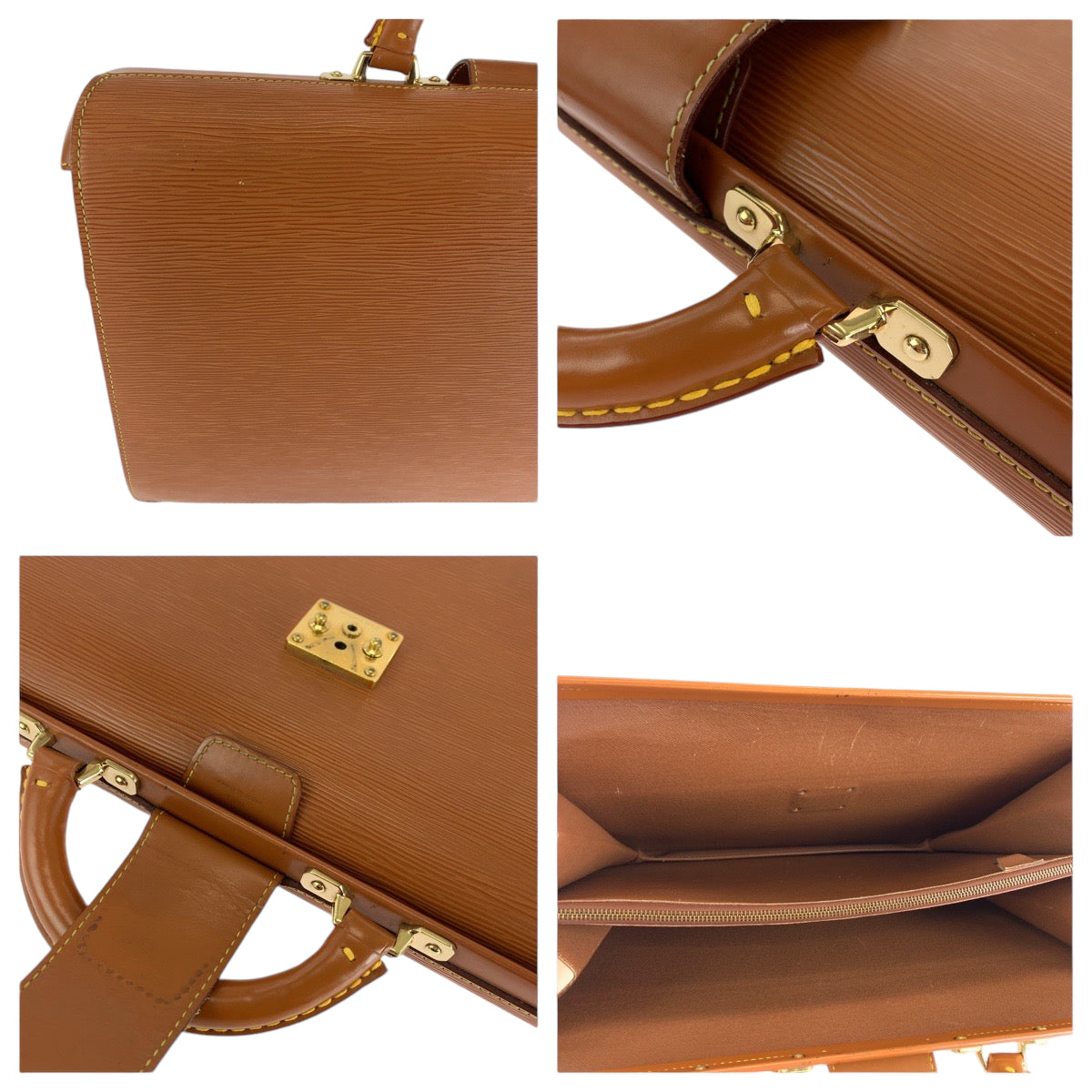 13768
LOUIS VUITTON ルイヴィトン エピ セルビエット フェルモワール ブラウン ゴールド金具 エピレザー M54358 ビジネスバッグ ハンドバッグ  メンズ