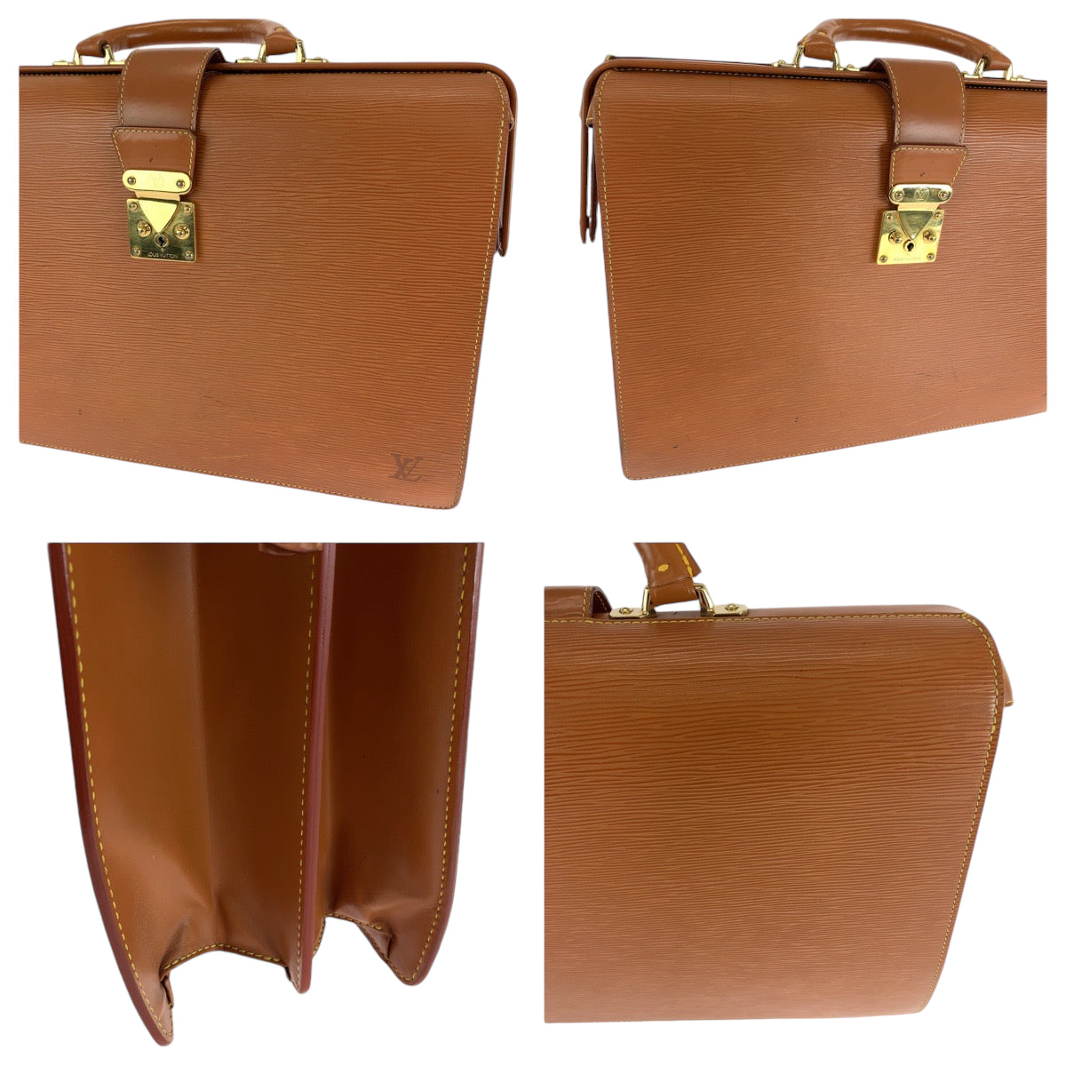 13768
LOUIS VUITTON ルイヴィトン エピ セルビエット フェルモワール ブラウン ゴールド金具 エピレザー M54358 ビジネスバッグ ハンドバッグ  メンズ