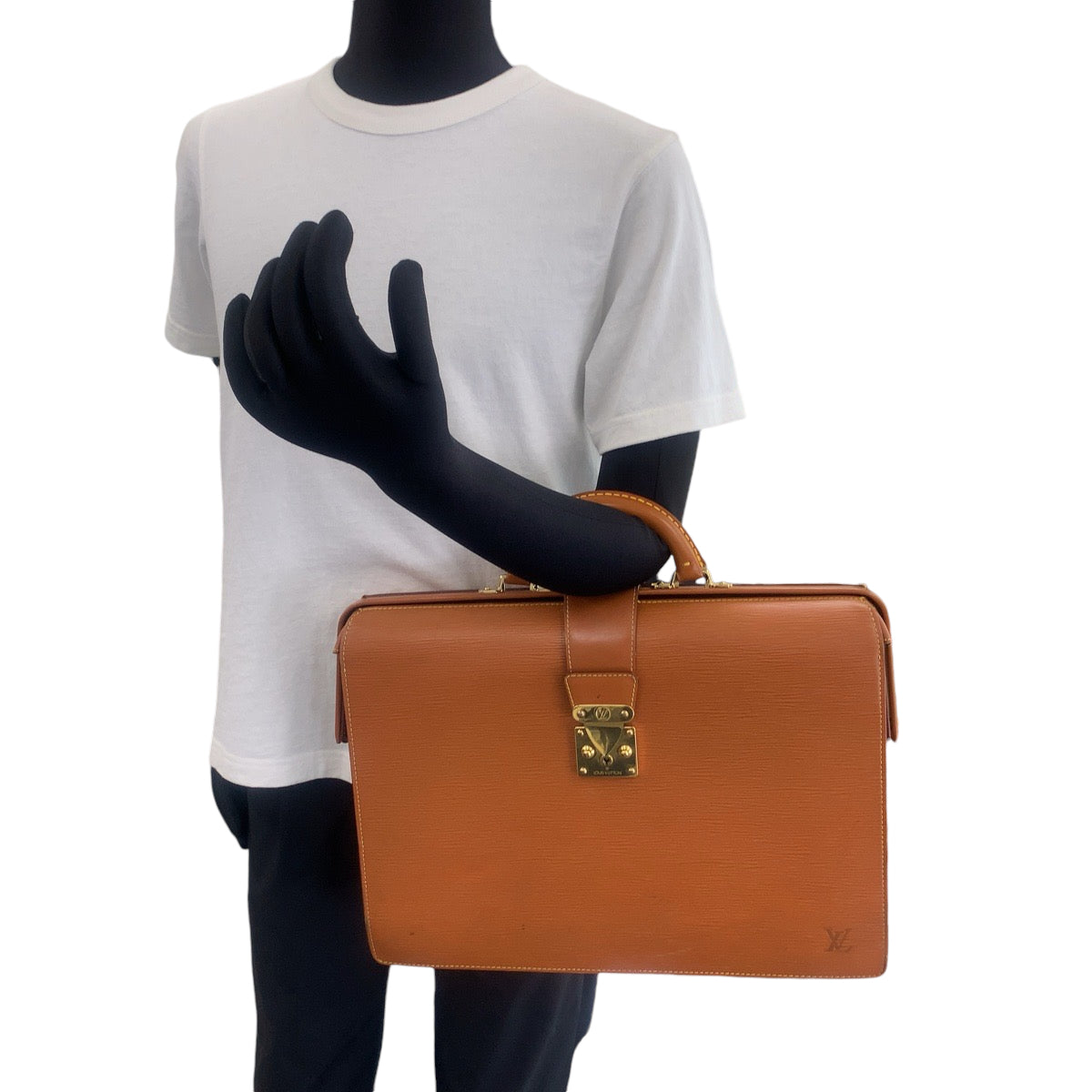 13768
LOUIS VUITTON ルイヴィトン エピ セルビエット フェルモワール ブラウン ゴールド金具 エピレザー M54358 ビジネスバッグ ハンドバッグ  メンズ