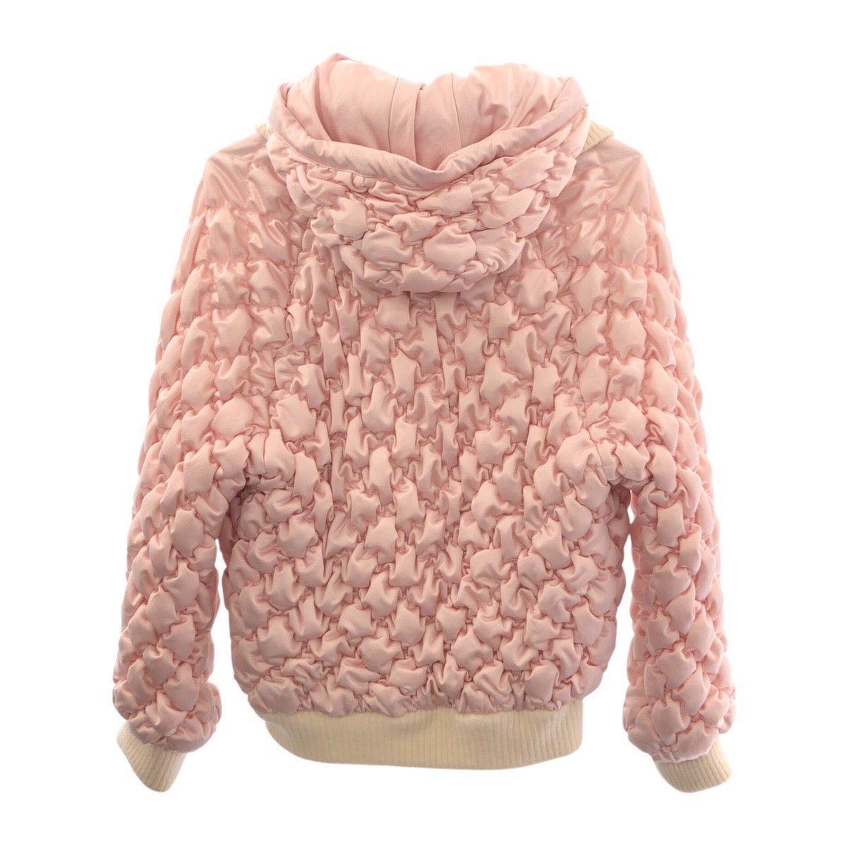 CHANEL シャネル 内側ツイード サイズ34 フード着脱可能 ピンク マルチカラー ポリアミド / ウール キルティングジャケット ダウンジャケット  レディース