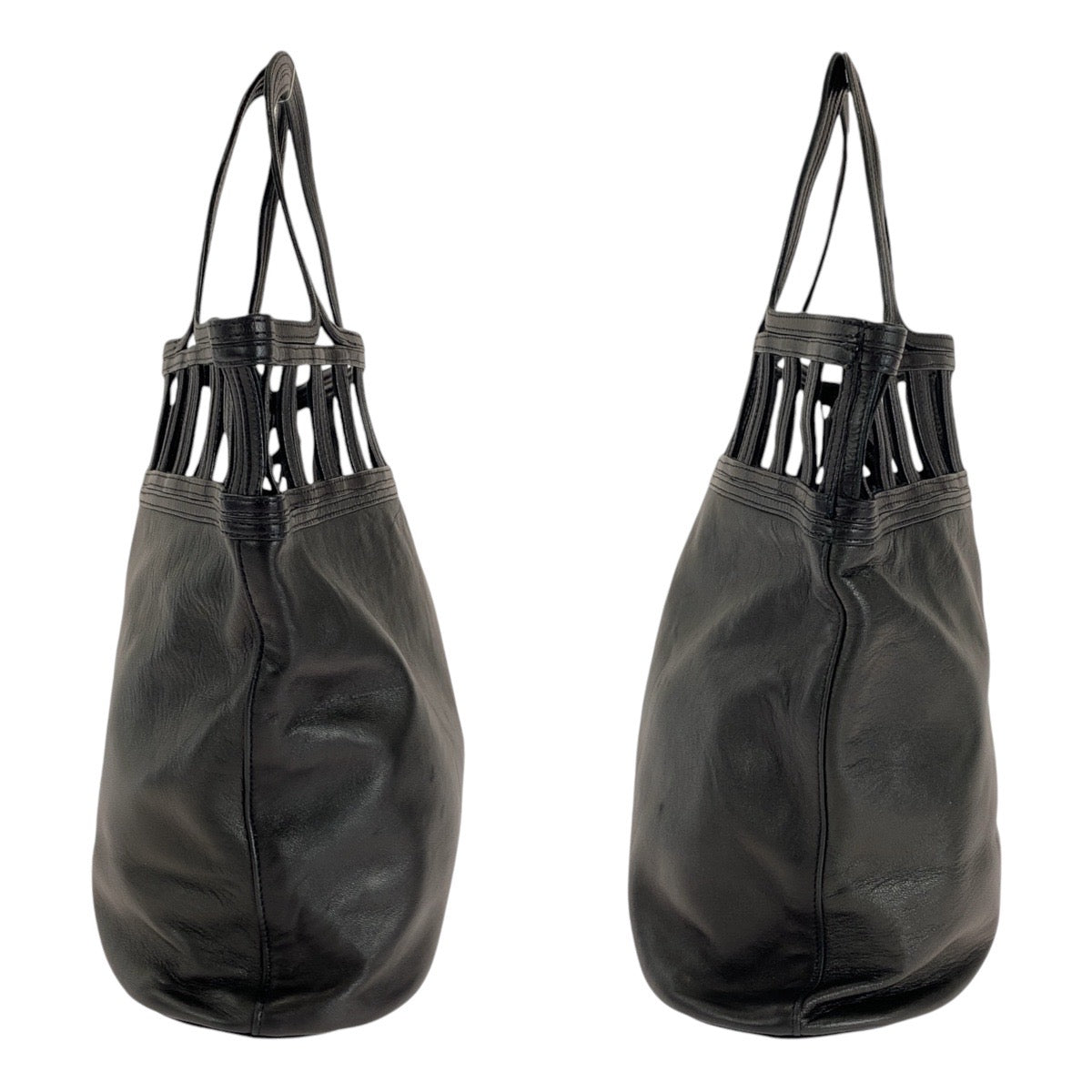 14195
PRADA プラダ ヴィンテージ ポーチ付き ブラック 黒 レザー トートバッグ ハンドバッグ  レディース