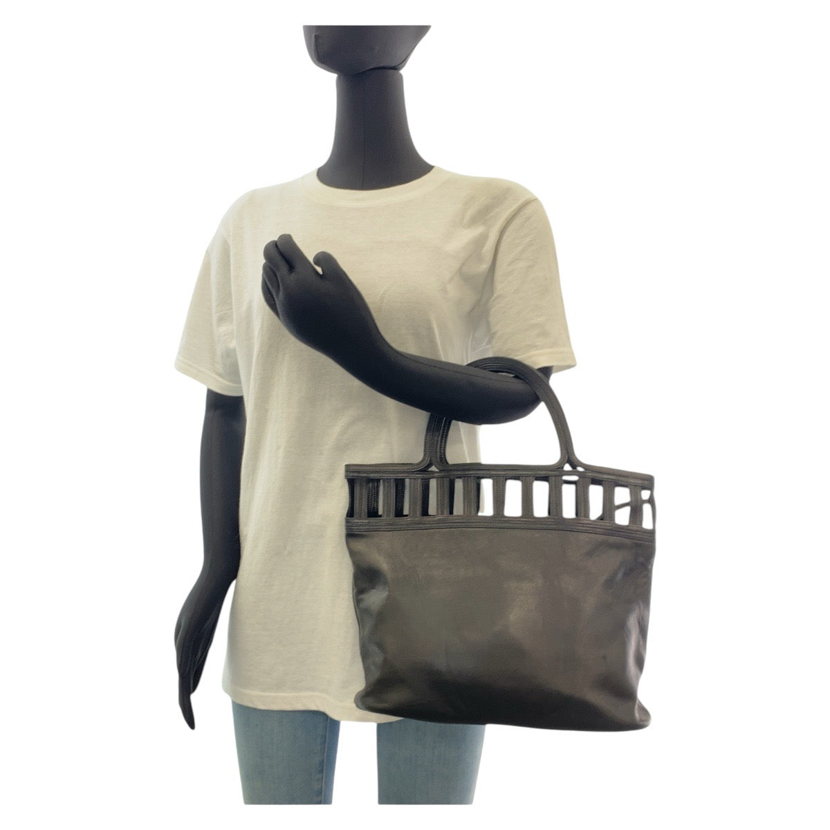 14195
PRADA プラダ ヴィンテージ ポーチ付き ブラック 黒 レザー トートバッグ ハンドバッグ  レディース