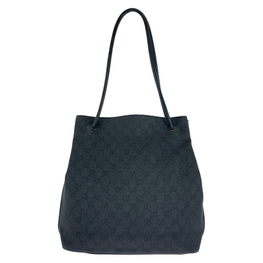 13770
GUCCI グッチ ブラック 黒 ガンメタ金具 GGキャンバス / レザー 101341 トートバッグ ショルダーバッグ  レディース